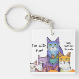 Cat Ladys vereinen sich! Katzen für Kamala Schlüss Schlüsselanhänger