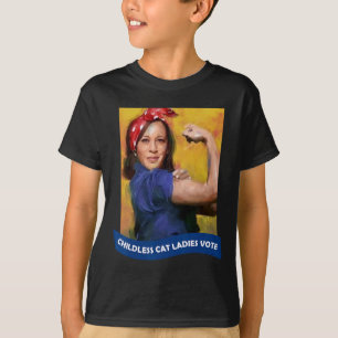 Cat Ladys Vote Kamala 2024 Rosie The Riveter T-Shirt
