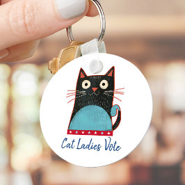 Cat Ladys Vote Script Rustic Bold Niedlich Patriot Schlüsselanhänger