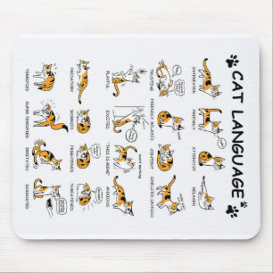 Cat Language, Funny Cat Kitten, Love Cat Gift Idea Mousepad
