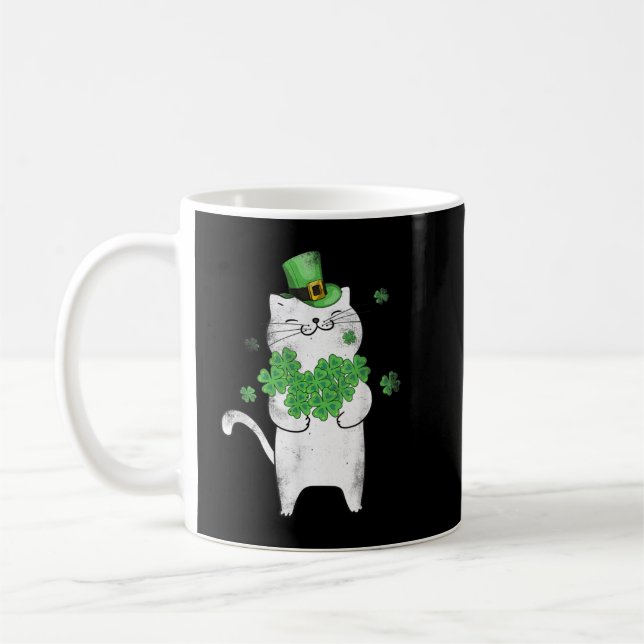 Cat Leprechaun Cat Lover Kleeblatt St Patrick's Da Kaffeetasse (Links)