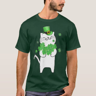 Cat Leprechaun Cat Lover Kleeblatt St Patrick's Da T-Shirt