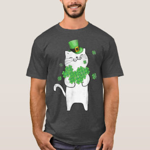 Cat Leprechaun Niedlich Cat Lover Kleeblatt St Pat T-Shirt