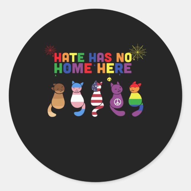 Cat Lgbt Hate N'A Pas De Maison Ici Sticker (Devant)