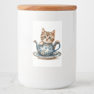 Cat Lid Jar Lebensmitteletikett