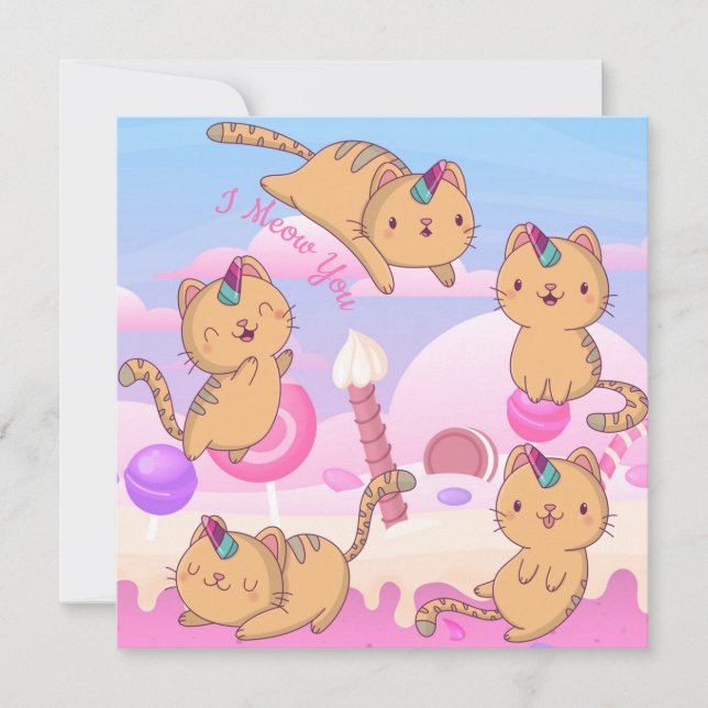 Cat-Liebe Feiertagskarte (Vorderseite)