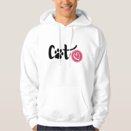 Cat Liebe Hoodie - Niedlich und Minimalistisch Des