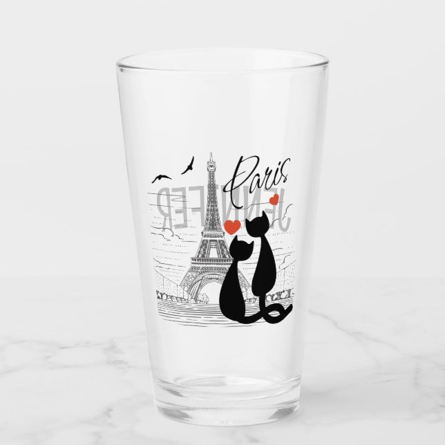 Cat Liebe in Paris Glas (Vorderseite)