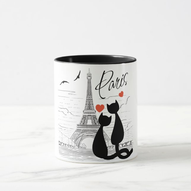Cat Liebe in Paris Tasse (Zentrum)
