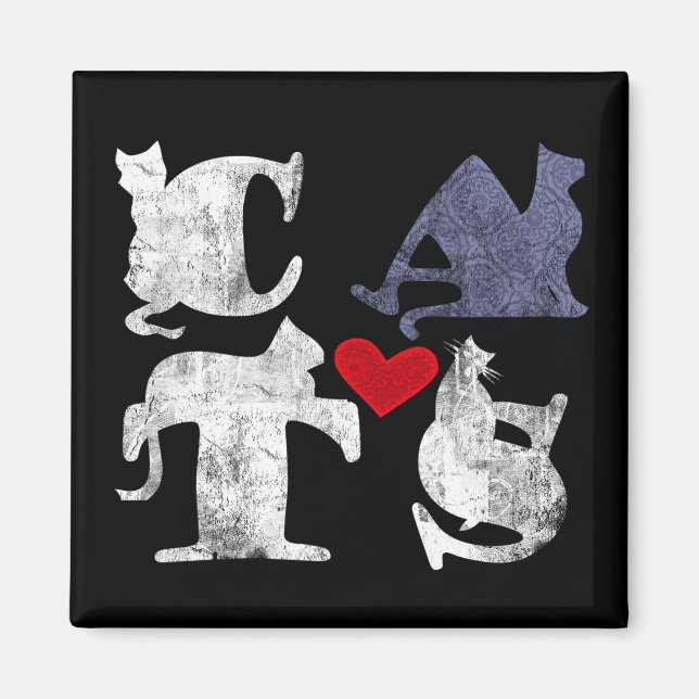 'Cat Liebe' Magnet (Vorne)