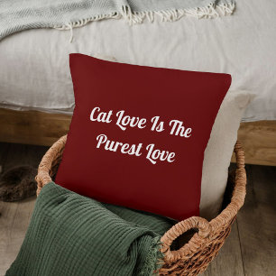 Cat Liebe Reinst Personalisieren Niedliche Dunkelr Kissen