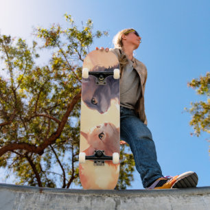 Cat Liebe Romance Watercolor Whispools Skateboard