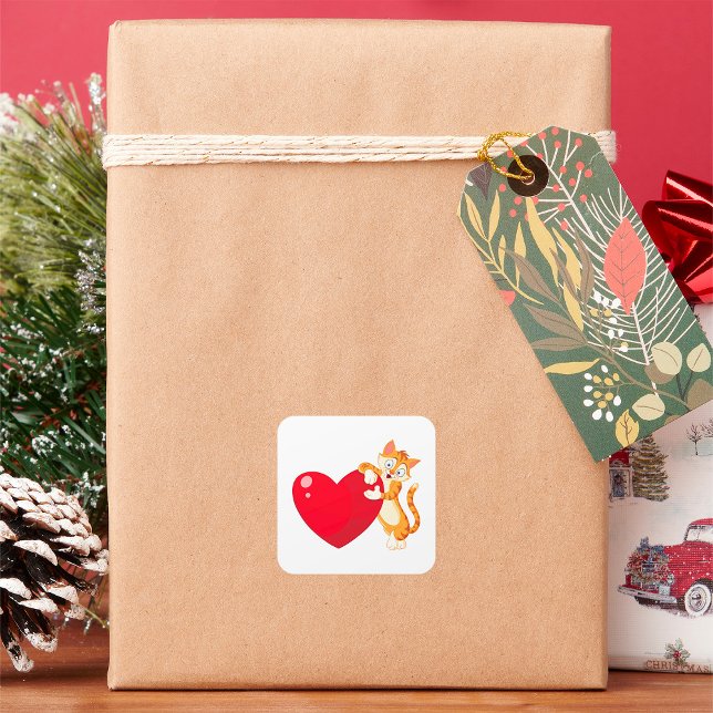 Cat Liebe Square Sticker (Von Creator hochgeladen)