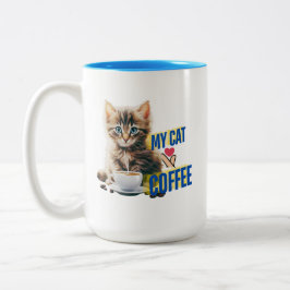 Cat-Liebe Zweifarbige Tasse