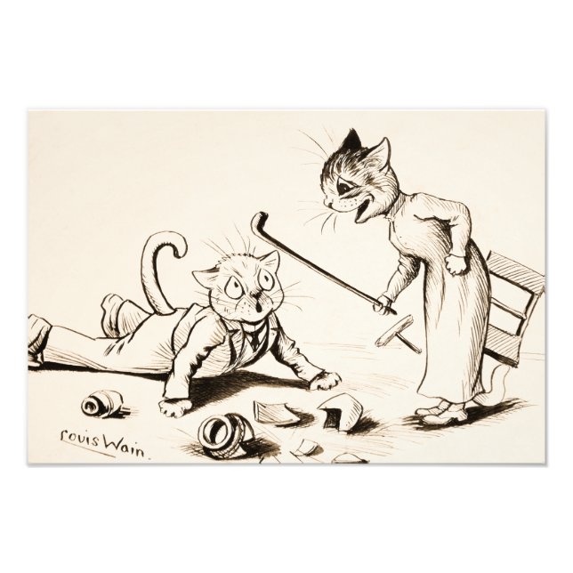 Cat Life von Louis Wain Fotodruck (Vorne)