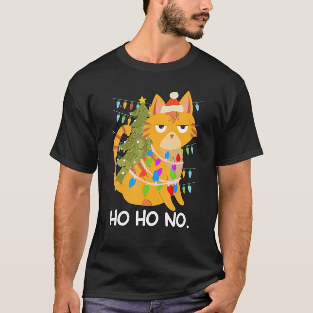 cat light chain fir tree Cat owner T-Shirt (Vorderseite)