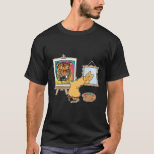 Cat Lion Animal Zeichne Paint Painter T-Shirt