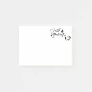 Cat Loaf auf der Personalisierten Buchskizze Beitr Post-it Klebezettel