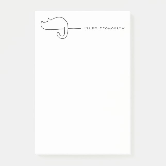 Cat Loaf Sketch Procrastinator Portrait Notepad Post-it Klebezettel (Vorderseite)