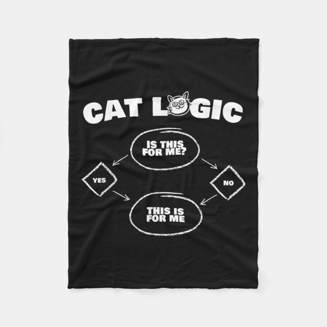 Cat Logic T Shirt Funny New Gift For Lovers Of Cat Fleecedecke (Vorderseite)