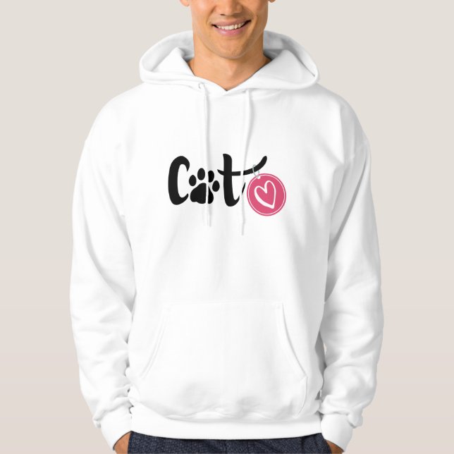Cat Love Sweat - shirt à capuche - Design mignon e (Devant)