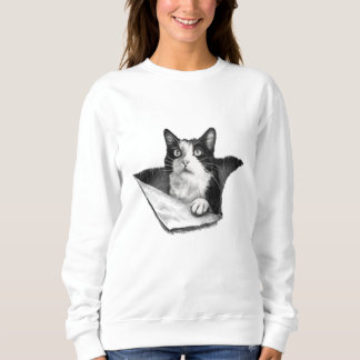 Cat Lover 3D Tuxedo Kitten Black and White Men Sweatshirt