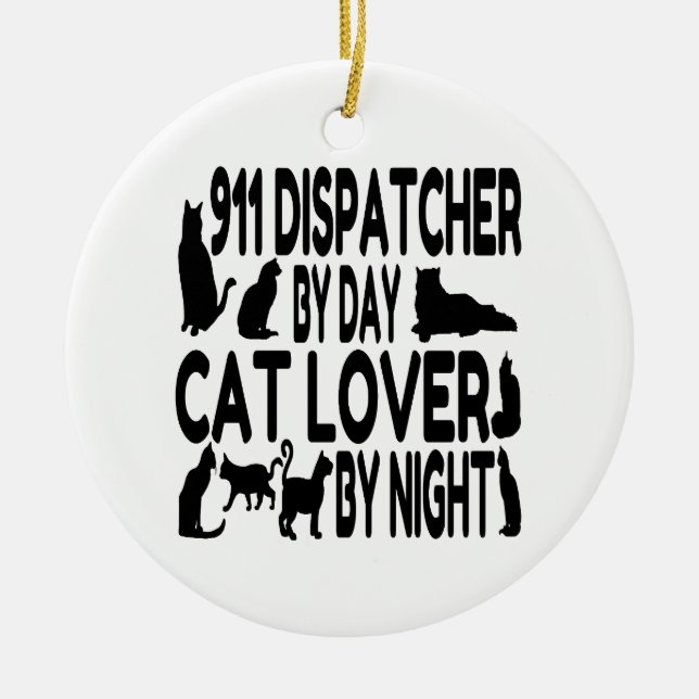 Cat Lover 911 Dispatcher Keramikornament (Vorne)