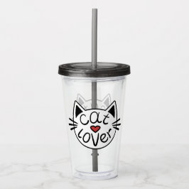 Cat Lover Acrylic Tumbler Acryltrinkbecher