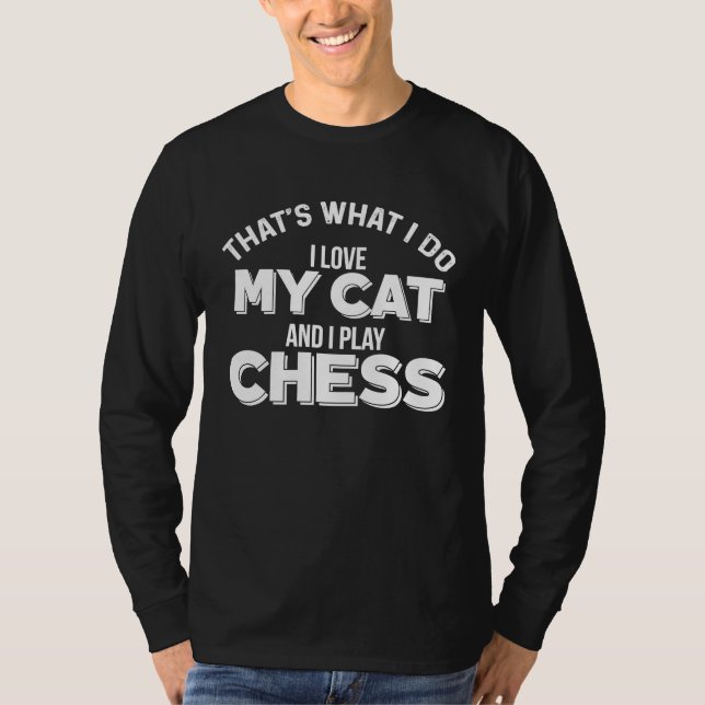 Cat Lover and Chess Player T-Shirt (Vorderseite)