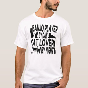 Cat Lover Banjo Player T-Shirt