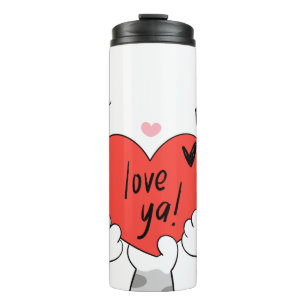 Cat Lover Begleiter Katze Print Tumbler Geschenk Thermosbecher