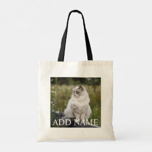 Cat Lover Benutzerdefiniertes Foto und Name Person Tragetasche