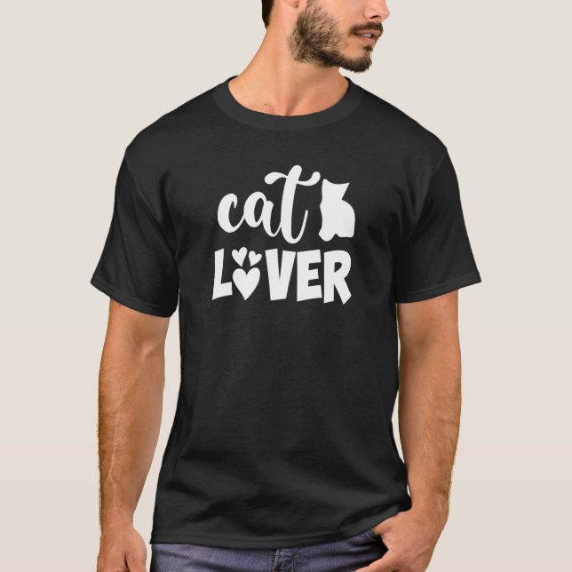 Cat Lover Black T Shirt (Vorderseite)