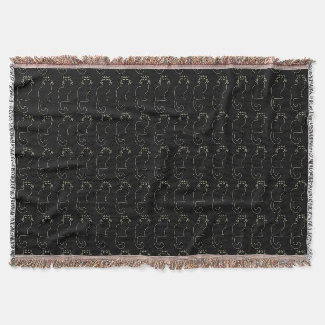 Cat Lover Blanket Le Chat Black Cat Throw Blanket Decke (Vorderseite)
