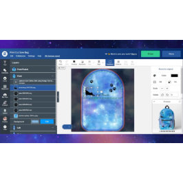 Cat Lover Blue Watercolor Galaxy Kinder Bedruckter Rucksack