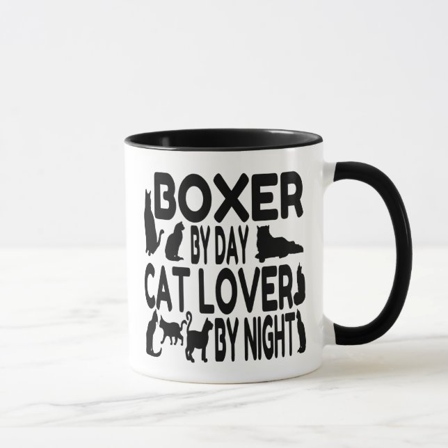 Cat Lover Boxer Tasse (Rechts)