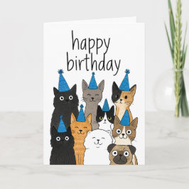 Cat Lover Cards - Cat Party Birthday Card Dankeskarte