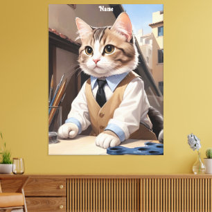 Cat Lover, Cat Architect Leinwanddruck