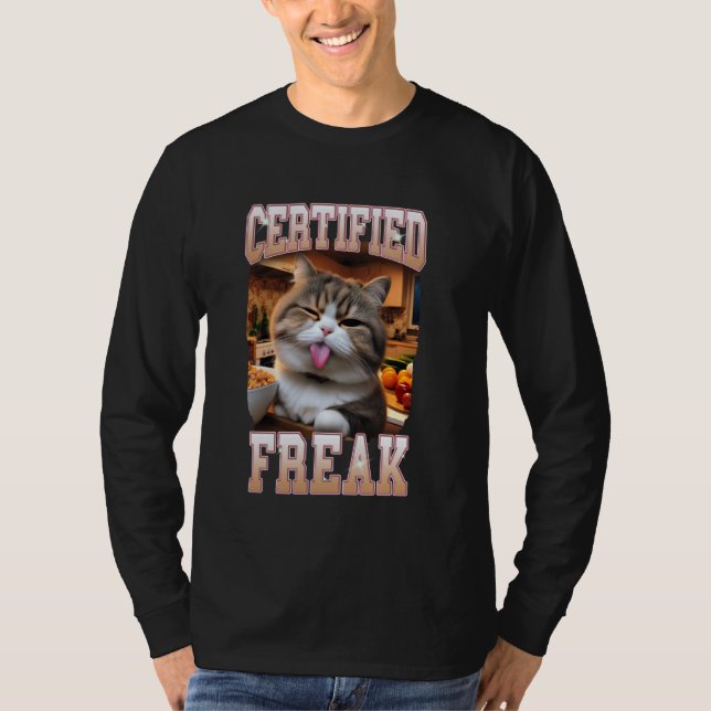Cat Lover Cat Mama Cat Mama Cat Meme Zertifikat A T-Shirt (Vorderseite)