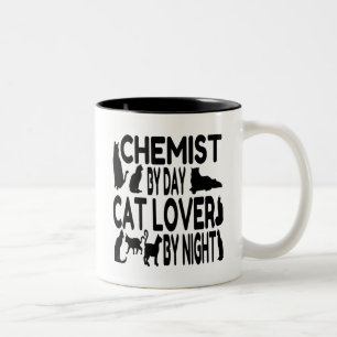 Cat Lover Chemist Zweifarbige Tasse