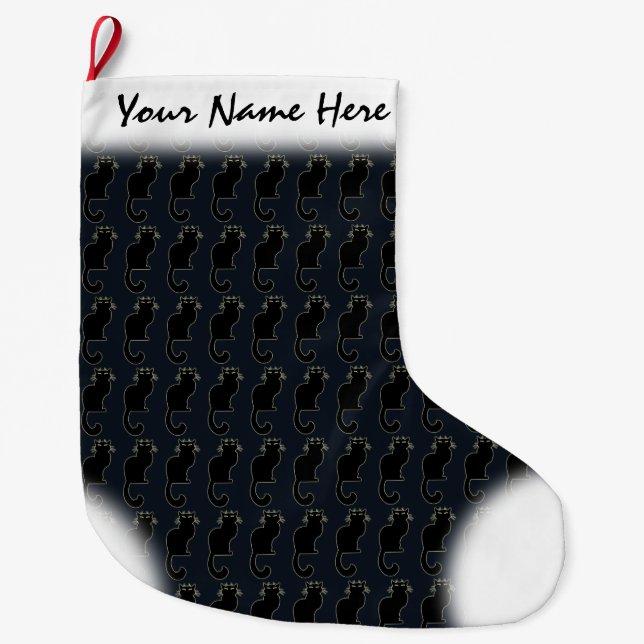 Cat Lover Christmas Strumpf Individueller Strumpf Großer Weihnachtsstrumpf (Vorderseite)