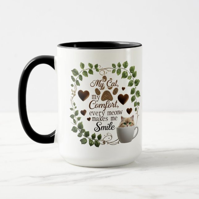 Cat Lover Combo Tasse - 15 oz Warm Comfort Kaffee (Links)