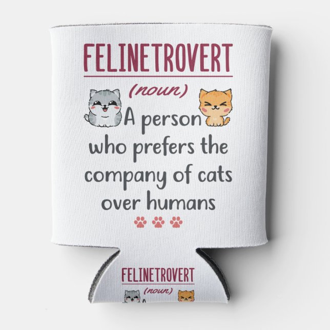 Cat Lover Definition Witziges Sprichwort Einführun Dosenkühler (Vorderseite)