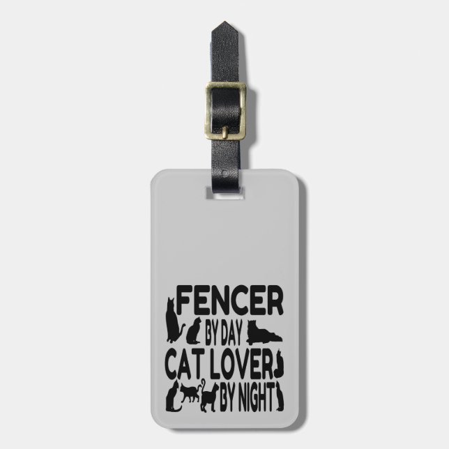 Cat Lover Fencer Gepäckanhänger (Vorderseite vertikal)