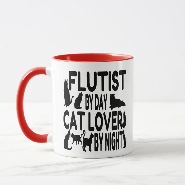 Cat Lover Flutist Tasse (Links)