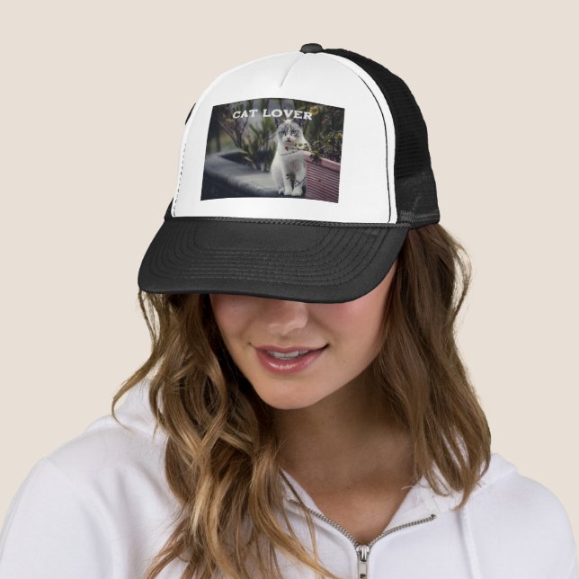 Cat Lover Foto Baseball Trucker Hat - Cap Truckerkappe (Beispiel)