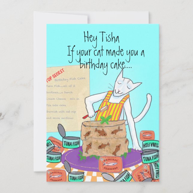 Cat Lover Funny Birthday From Coworker grüßen Karte (Vorderseite)