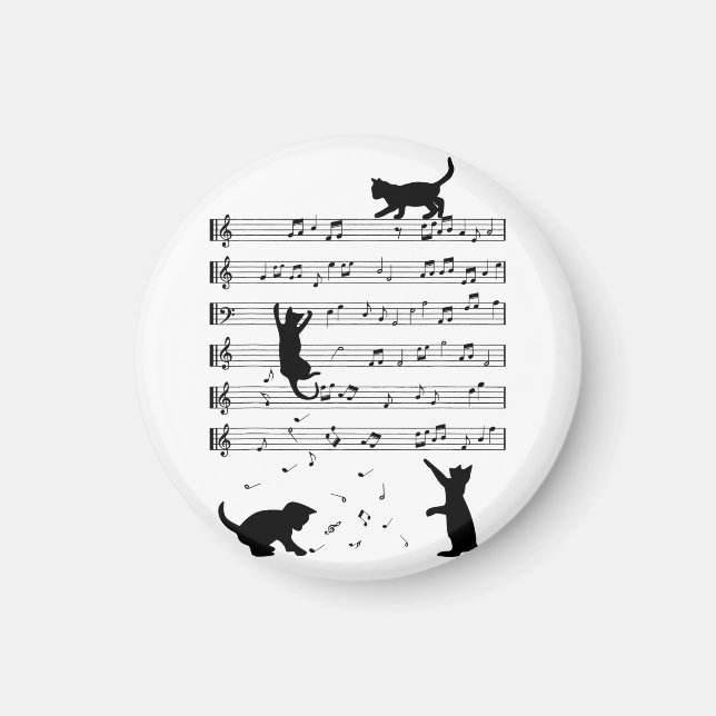 Cat Lover Funny Pianist Piano Lover Magnet (Vorne)