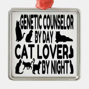 Cat Lover Genetic Counselor Silbernes Ornament