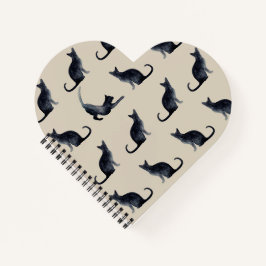 Cat Lover Geschenk Wasserfarbe Schwarze Katze Notizbuch